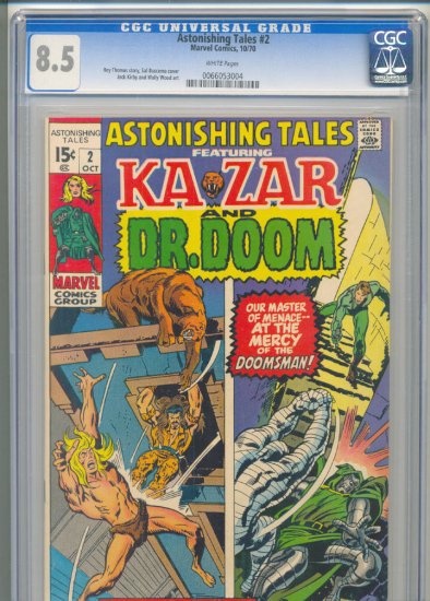 Astonishing Tales #2 KIrby & Wood Art CGC 8.5 1970 !