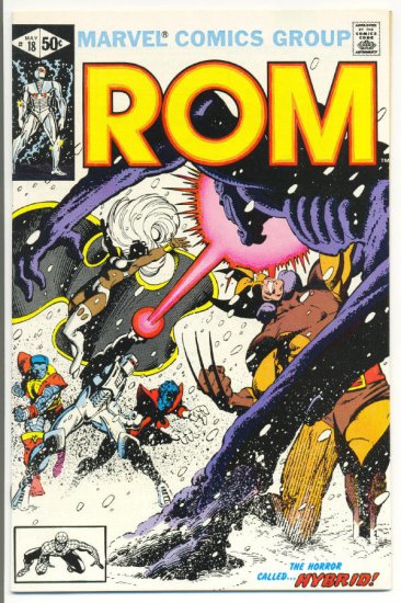 Rom #18 w/ The X-Men Against HYBRID Miller Art 1981 VF