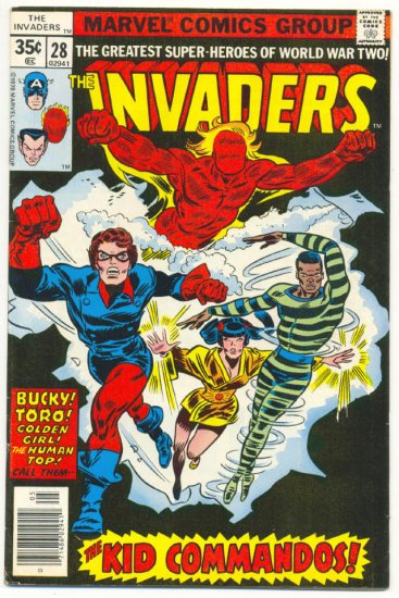 The Invaders #28 Bucky & The Kid Commandos HTF 1978 !