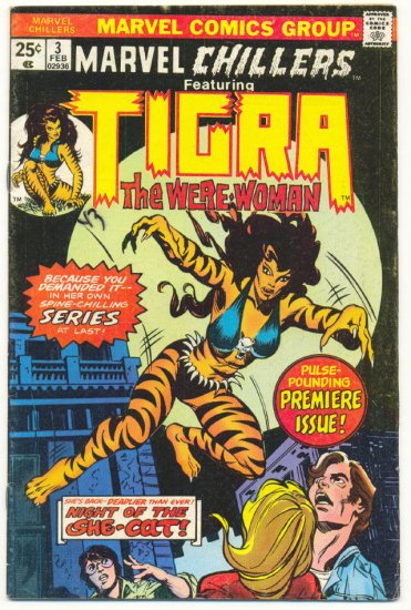 Marvel Chillers #3 Tigra The Were-Woman HTF Bronze !