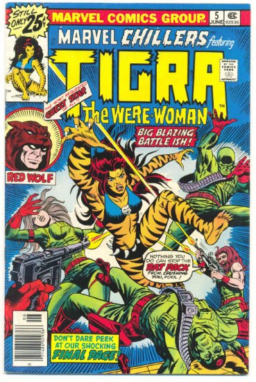 Marvel Chillers #5 Tigra VS Joshua Plague Meugniot Art HTF Bronze !