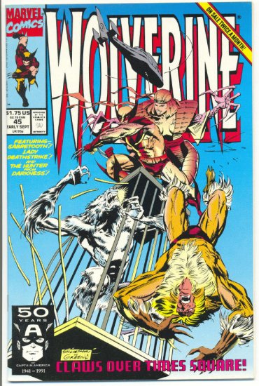 Wolverine #45 Claws Over Times Square Silvestri art Sabretooth NM !