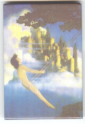 Maxfield Parrish fine art image on fridge magnet