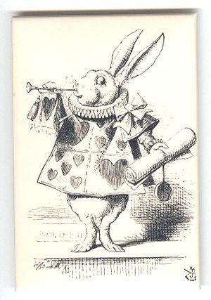 Lewis Carroll White Rabbit Alice In Wonderland on fridge magnet