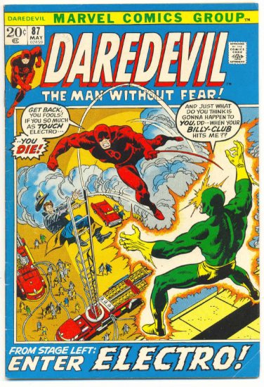 Daredevil #87 Enter Electro! 1972 Colan Art classic !