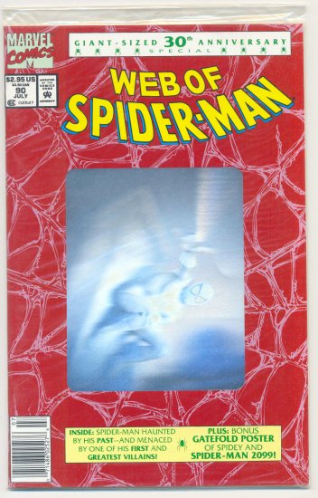 Web Of Spider-Man #90 30th Anniversary Hologram Special NIB !
