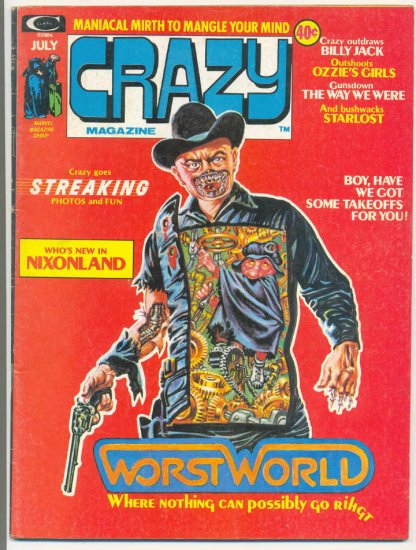 Crazy #5 Nixon West World Freas Art HTF 1974 Humor Mag!
