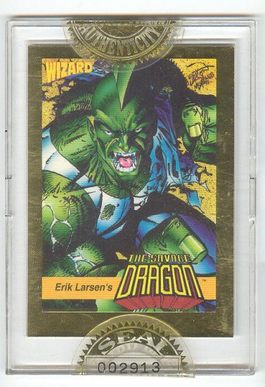 Savage Dragon Sealed Wizard Gold Card HTF 1992 !