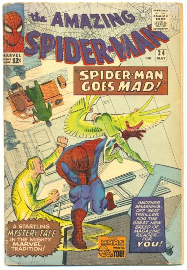 Amazing Spider-Man #24 Spidey Goes Mad! HTF 1965 Ditko Classic