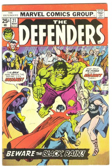 Defenders #21 Beware The Black Rain 1st App The Headmen !