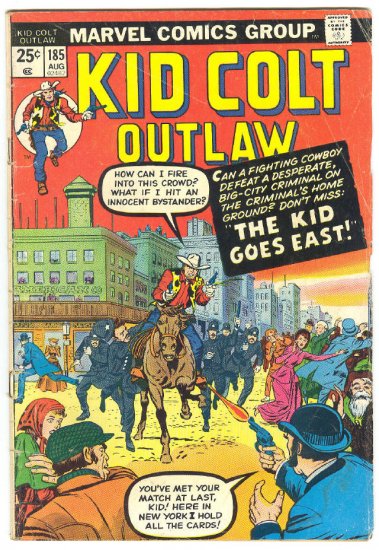 Kid Colt Outlaw #185 The Kid Goes East HTF Western 1974