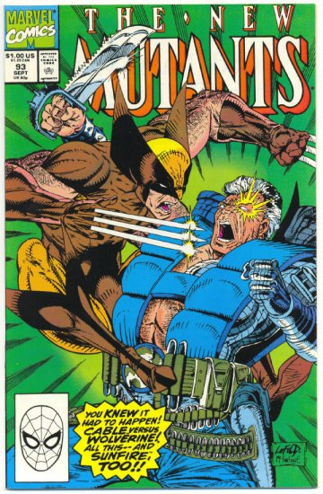 New Mutants #93 Cable vs Wolverine Liefeld Art
