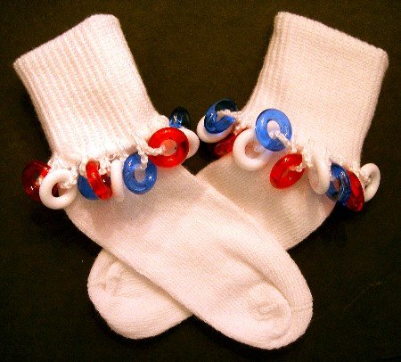 Girls Beaded Socks - white socks with fun beads by Daisy