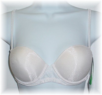 32B ~ Lily of France Convertible Strapless Padded Underwire White Bra #2101122 32 B