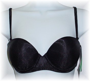 34B ~ Lily of France Convertible Strapless Padded Underwire Black Bra #2101122 34 B
