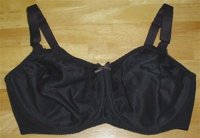 40D ~ Flower Bali Underwire Soft Cup Black Bra #0180 40 D