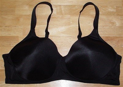 46DD ~ Leading Lady Full Figure Molded Padded Seamless Black Bra #5042 46 DD