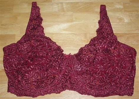 48C ~ Valmont Embroidered Lace Soft Cup Underwire Burgundy Wine Bra 48 C