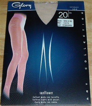 Glory Italian Sheer to Waist Floral Sunflower Design Nude Fashion Pantyhose #9253 ~ M/L 130-180 lb