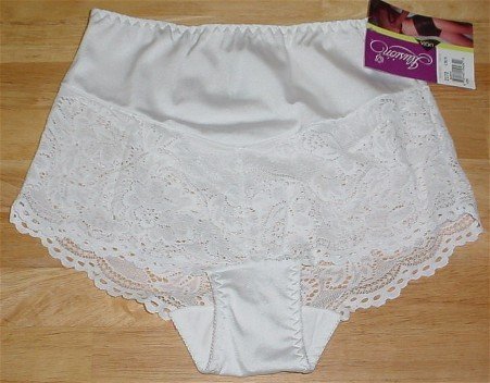 Lot of 2 Ilusion White Brief Nylon Lace Panties #2172 ~ Ladies S Small