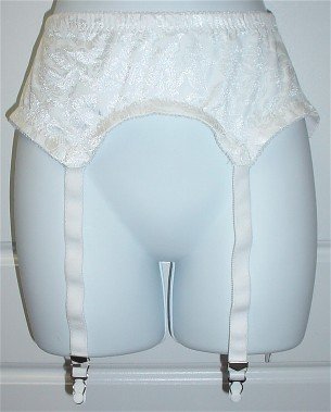 Crown-ette Crownette White Garter Belt #8867 ~ Ladies L Large