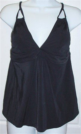 Liz Lange Maternity Ebony Black Tankini Swimsuit Bathing Suit Top #134173 ~ S Small 4-6