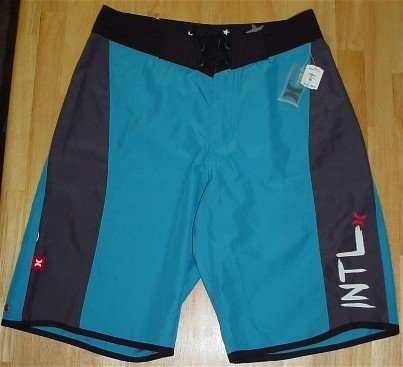 Hurley Blue/Black River Jettys Board Shorts Swim Trunks Swimsuit Bathing Suit ~ Youth Mens 28