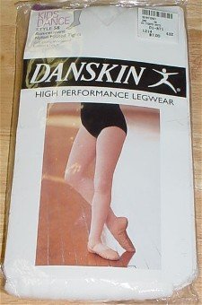 NEW Danskin Girls White Footed Dance Tights 58~ L/Large