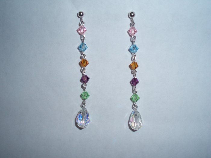 Rainbow crystal earrings