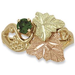 Black Hills Gold Genuine Emerald Ladies Ring