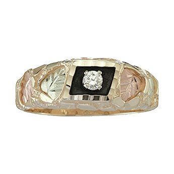 Black Hills Gold Ring Mens .10 Diamond