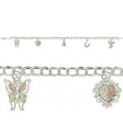 Black Hills Gold Bracelet On Sterling Charm