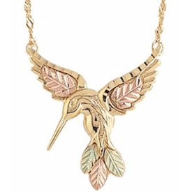 Black Hills Gold Pendant Necklace Hummingbird