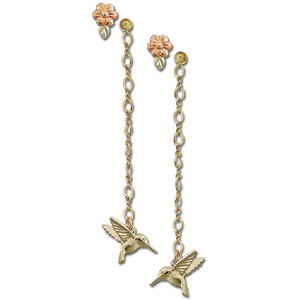 Black Hills Gold Hummingbird 2 In 1 Earrings