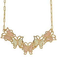 Black Hills Gold Necklace Butterfly 10K Gold Chain