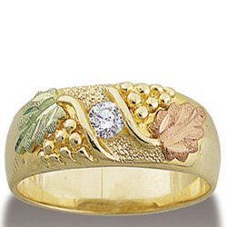 Black Hills Gold .25 Diamond Mens Ring