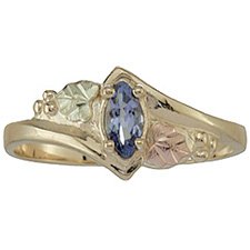 Black Hills Gold Ring Ladies Tanzanite Faceted Marquise