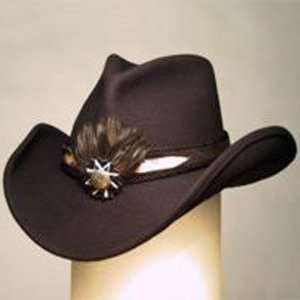 Shady Brady Cowboy Hat Genuine Tiger Snake Inlay Band Black Wool Felt Size Large