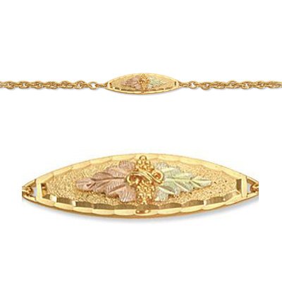 Black Hills Gold Leaves & Grapes Chain Bracelet