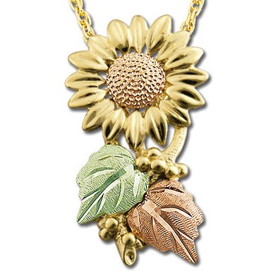 Black Hills Gold Sunflower Necklace