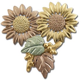 Black Hills Gold Sunflowers Brooch