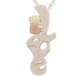 Black Hills Gold Necklace On Sterling Silver LOVE