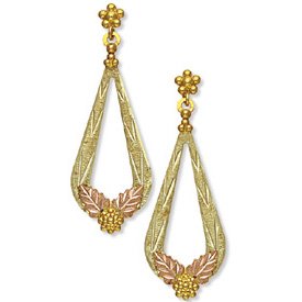 Black Hills Gold Post Dangle Earrings