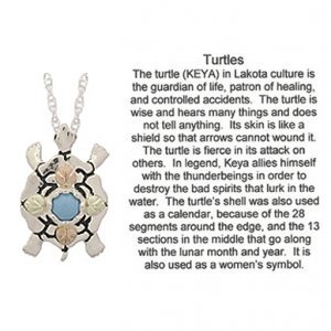 Black Hills Gold Necklace Turquoise Sterling Silver Turtle