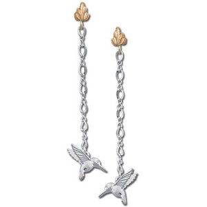 Black Hills Gold Sterling Silver Hummingbird Post Earrings