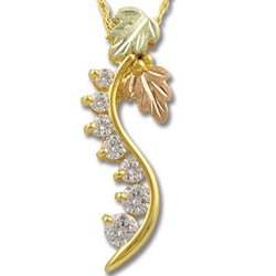 Black Hills Gold Graduated Cubic Zirconia Necklace