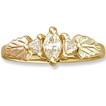 Black Hills Gold 3 Diamond .41 Anniversary Engagement Ring