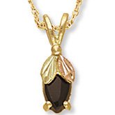 Black Hills Gold Black Onyx Marquise Necklace
