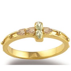 Black Hills Gold Cross Of Leaves Ladies Ring