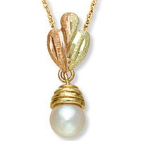 Black Hills Gold White Pearl Necklace Simple Beauty